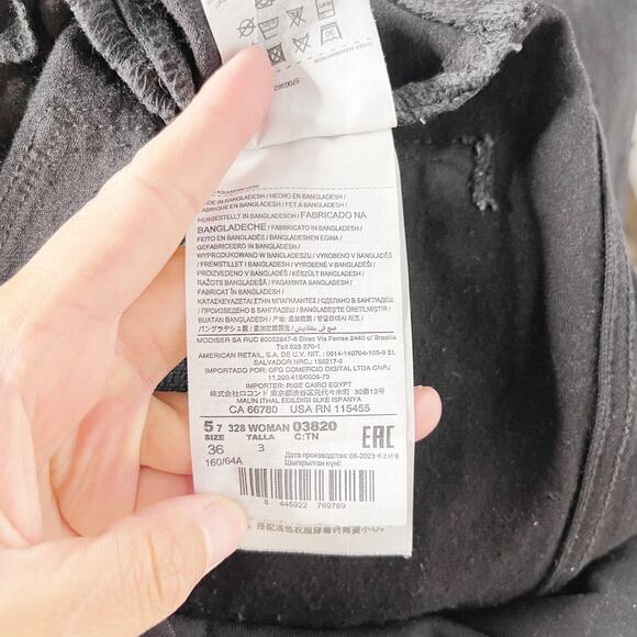 Mango Maternity 4 Black Straight Leg Jeans Over The Belly Denim Cotton Stretch - Picture 10 of 10